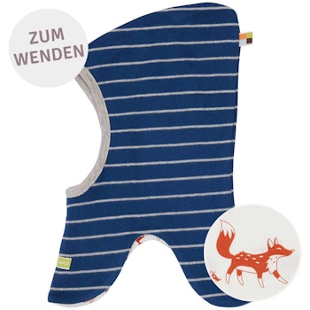 Wende Fahrradhelm Mütze marine gestreift