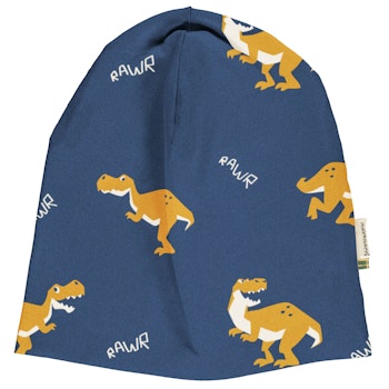 Mütze mit Alloverprint T Rex in blau