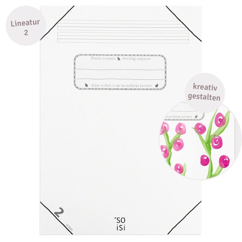 Schulheft Lineatur 2 mit Kontrastlineatur DIN A4 Klasse 2