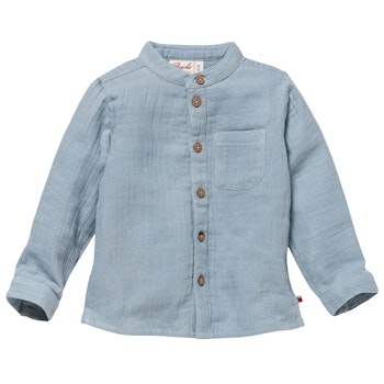 Leichtes Musselin Hemd taubenblau