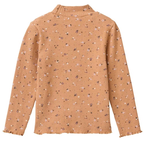 Geripptes Langarmshirt Stehkragen