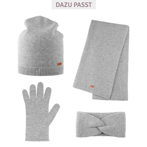Damen Schal Wolle Kaschmir Mix grau 180x24 cm