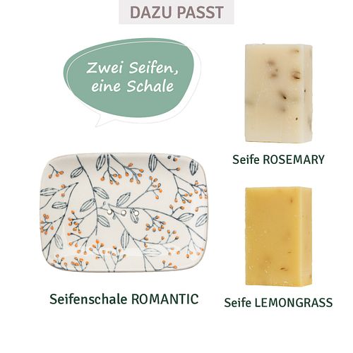 Seifenschale ROMANTIC rechteckig aus Keramik