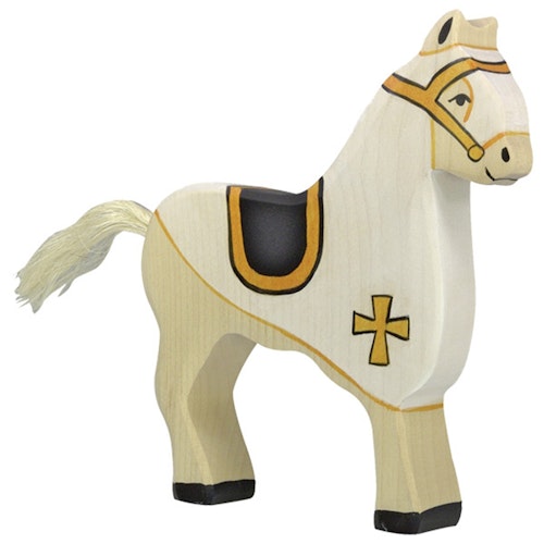 Turnierpferd Vollholz weiss