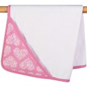 Vorschaubild Wendedecke / Babydecke Kapuze Herz-Motiv rosa