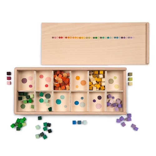 Mis & Match Sortierspiel mit 430 Holzwürfeln und Sortierbox