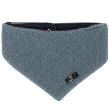 Dickes Wolle Halstuch mit Druckknopf rauchblau