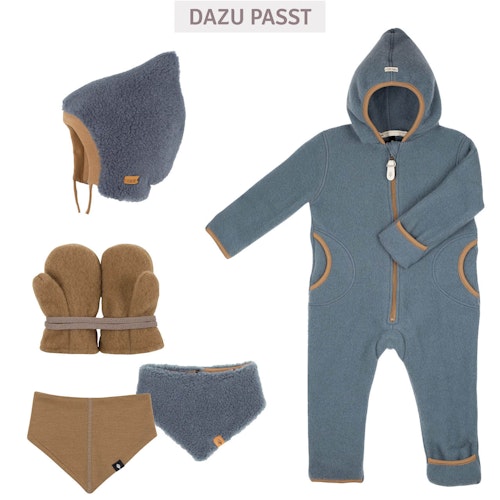 Fleece Mütze doppellagig zum Binden
