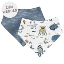 Vorschaubild Wende Dreiecktuch Unterwasserwelt weiß