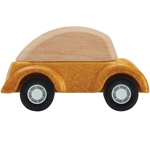 Spielzeug Auto aus Holz ab 3 Jahren gelb - 6 cm lang