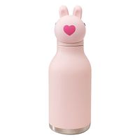 Bestie Bottle Edelstahltrinkflasche mit Trinkhalm Hase 460 ml