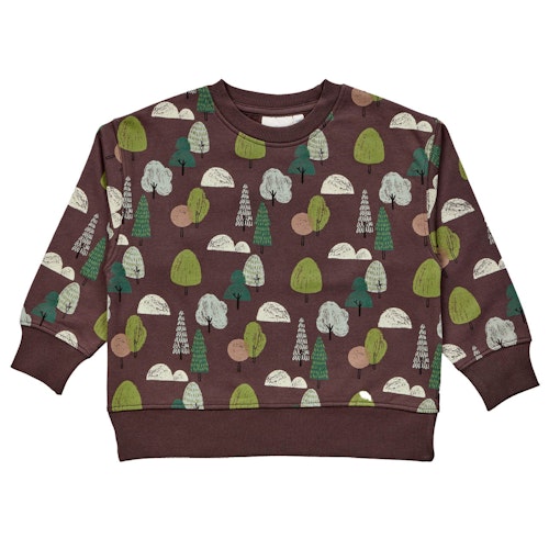 Sweatshirt Alloverprint Bäume 100% BioBaumwolle