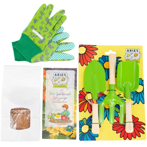 Bio Gartenset für kleine Gärtner in Jutetasche
