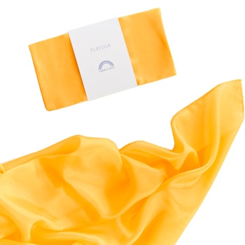 Spieltuch Seide goldgelb mittel 89 x 89 cm