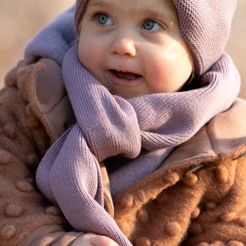 Kinder Schal Wolle Seide mauve