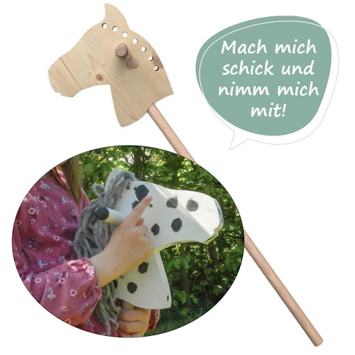 Steckenpferd Holz Einhorn