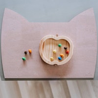 Kinder Tischset aus Kork, Katze altrosa (52 x 36 cm)