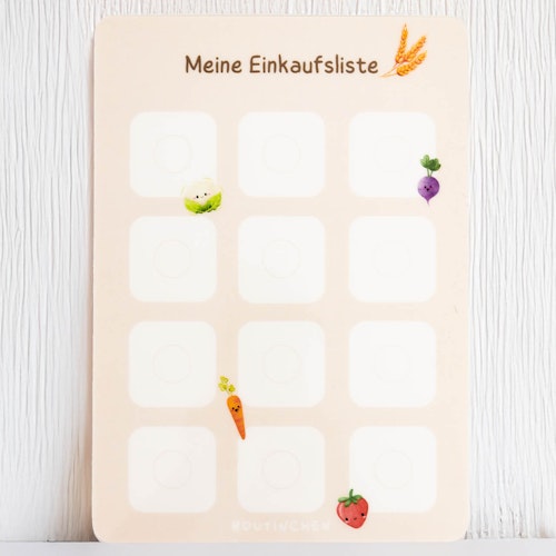 Einkaufsliste Geschwisterkarte ohne Symbole
