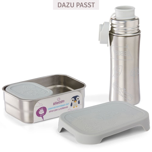 Edelstahl Trinkflasche Sportverschluss Koala grau