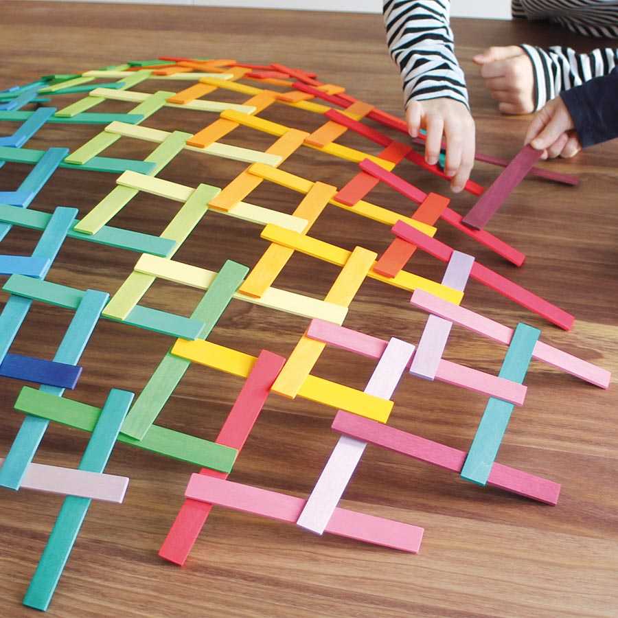 Leonardo Stäbchen bunt, 100 Stück in Holzbox