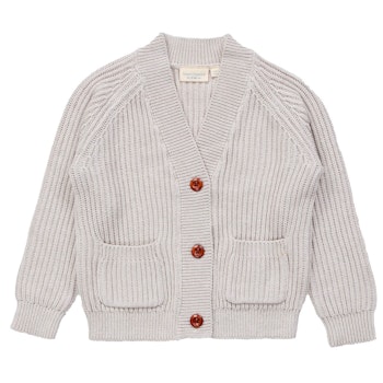 Strickjacke Grobstrick creme