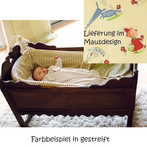 Kopfschutz Babybett schadstofffrei "Maus/Zitrone"