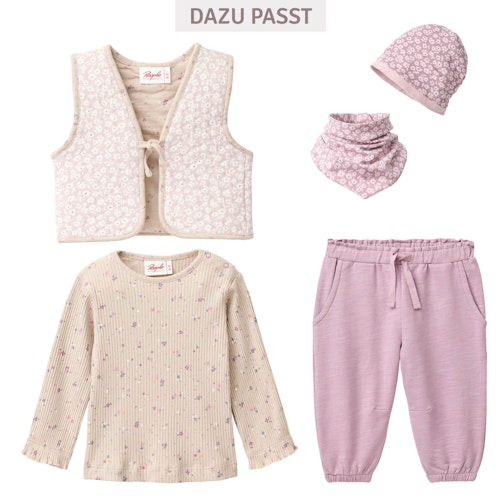 Edles Ripp Langarmshirt Blümchen