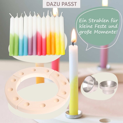 Dip Dye Kerzen Gebursttagsring 12 Stück