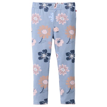 Edle Leggings Herbstblumen rauchblau