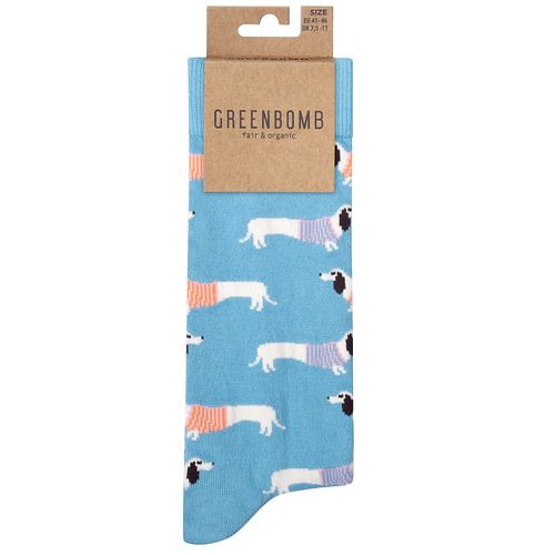 Socken Dackel hellblau 41/46