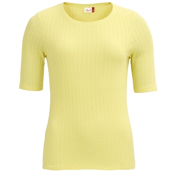 Softes Damen Halbarm Shirt kaschiert oberarme zitronengras