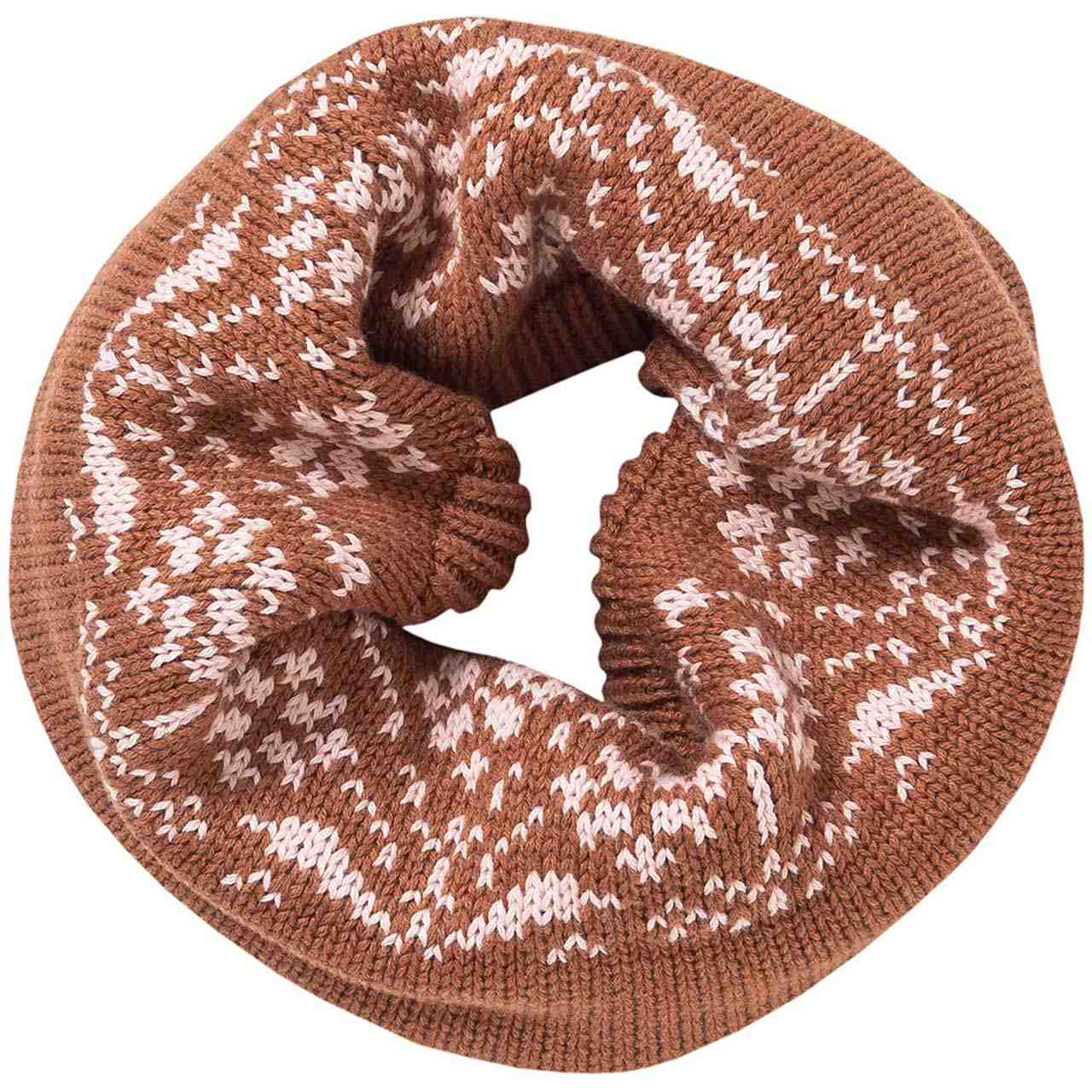 Edler Strick Schlauchschal gemustert kastanienbraun