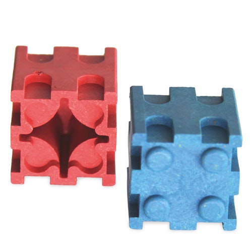 Steckwürfel aus RE-Wood® 100teilig rot-blau ab 4 Jahre