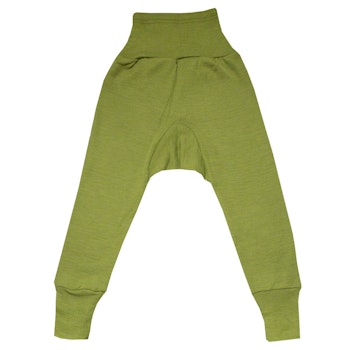 Wolle Seide Hose Bündchen grün