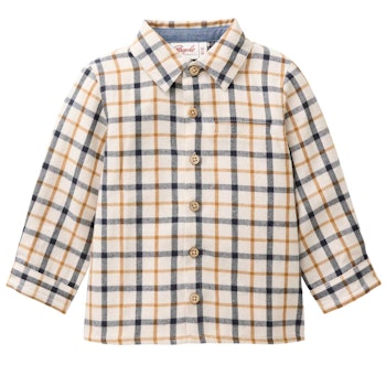 Warmes Flanellhemd hellbeige kariert