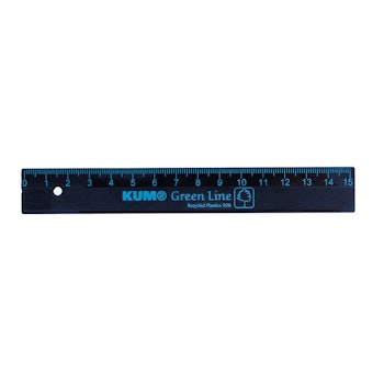 Lineal 15 cm – Green Line recyceltem Plastik blau