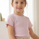 Vorschaubild Weiches Rippe T-Shirt rosa