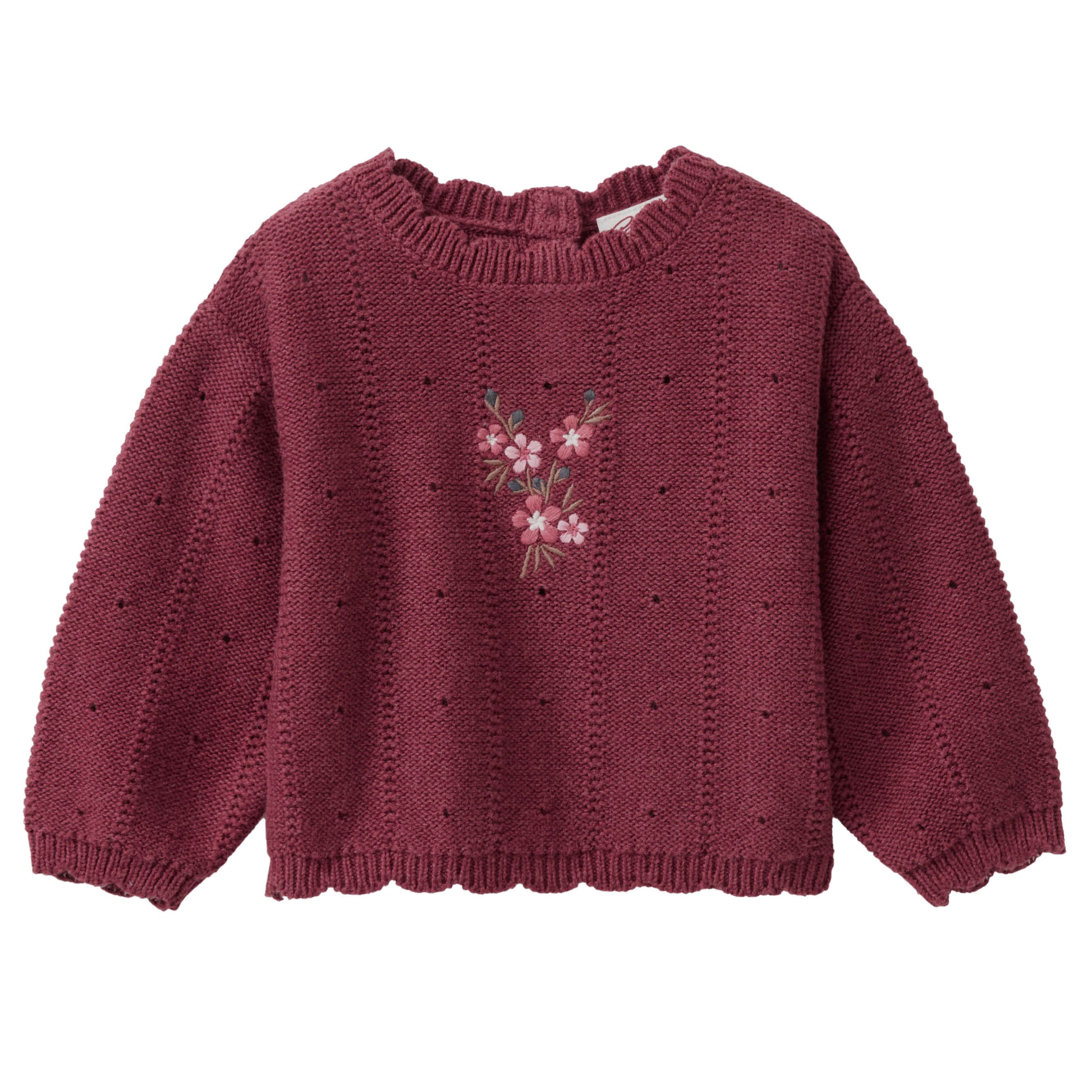 Weicher Strick-Pullover bordeaux melange