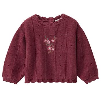 Weicher Strick-Pullover bordeaux melange