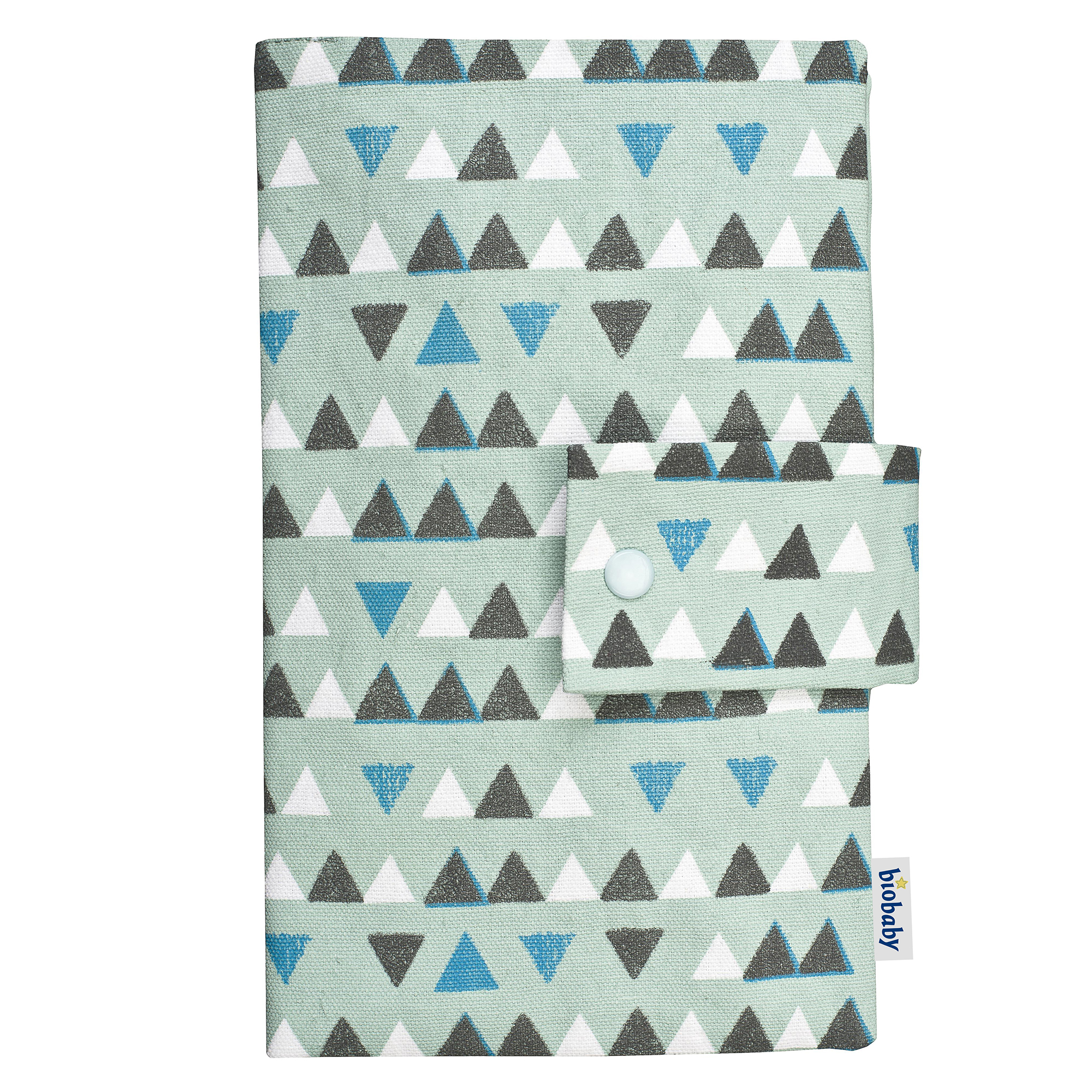 Windeltasche 16 x 26 Bio Baumwolle - blau