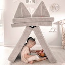 Vorschaubild Funzy Spielsofa 4-teilig Cord Hellgrau
