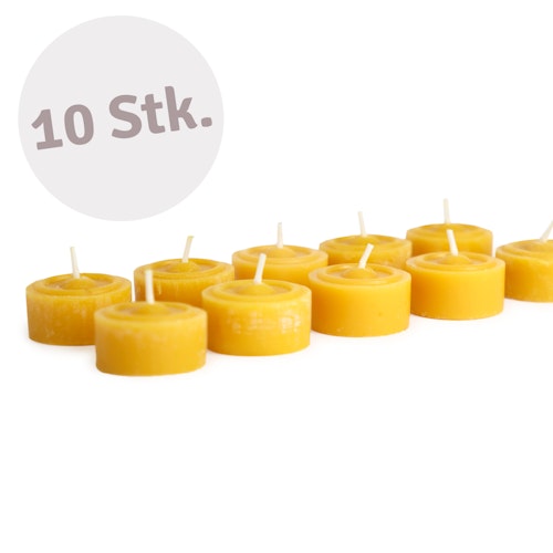 Teelichter aus 100% Bienenwachs 10 Stück