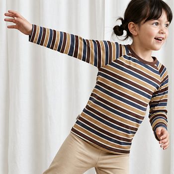 Pyjama Shirt langarm Streifen (Ärmel sind gestreift)