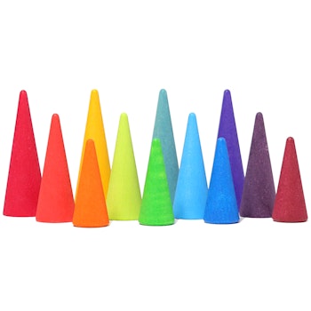 Regenbogenwald 12 bunte Holz Baumspitzen