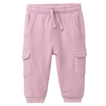 Weiche Cargo Sweathose Blumen hellbeige