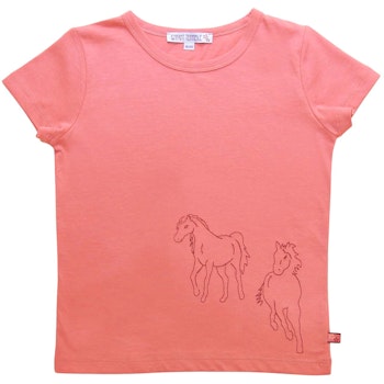 Shirt kurzarm Pferde rosa gestickt