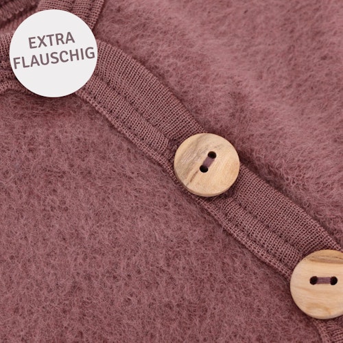 Babypullover Wollplüsch mit seitlichen Knöpfen