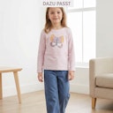 Vorschaubild Weiches Langarmshirt Schmetterling rosa geringelt