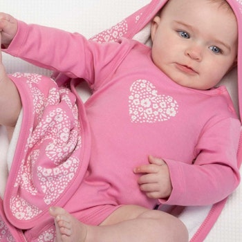 Herz Babybody langarm rosa