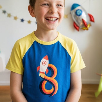 Raglanshirt kurzarm 8 Jahre Rakete